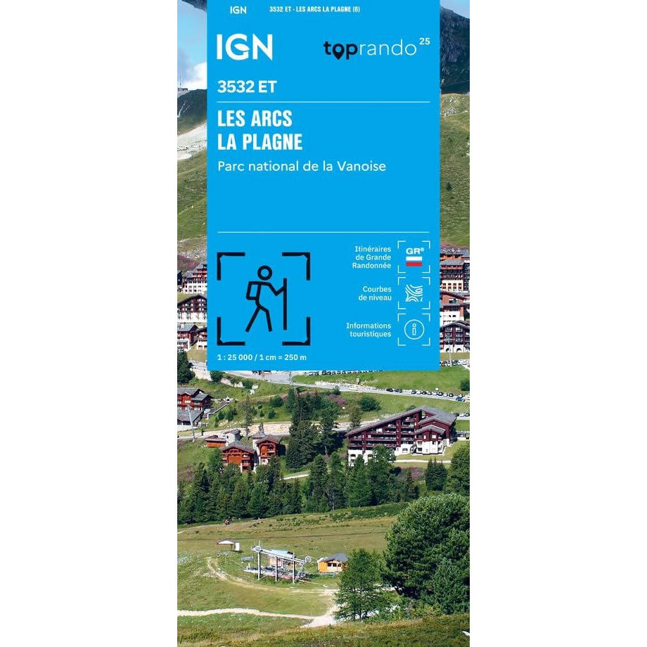 IGN 3532 ET - Les Arcs and La Plagne Walking Map - 2026 Edition